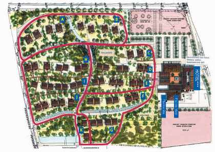 Site Plan Showing Block Numbers and Hotel